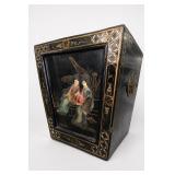 Black Lacquer Painted Figure Planter