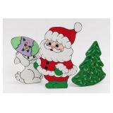 Santa Claus, Bunny & Christmas Tree Yard Art Set