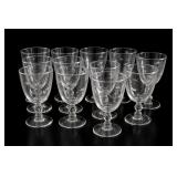 12Pc Libbey Etched Stemmed Goblets