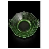 Imperial Molly #725 Green Glass Handled Bowl