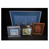 Framed Art & Washington DC Night View Lot
