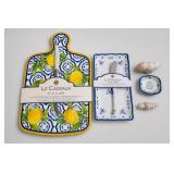 Le Cadeaux Melamine Cheeseboard & Butter Dish Set