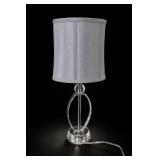 Cut Glass Table Lamps Pair With Grey Shades
