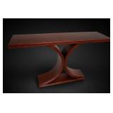 Wood Console Table With Sculptural Curved Base