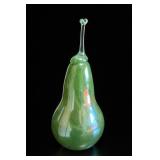 Green Handblown Art Glass Pear