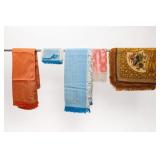 Vintage Fringed Scarf Lot, Floral & Damask
