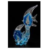 Murano Glass Blue Fish Sculpture