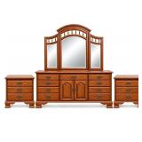 Tell City Chair Co. Dresser With Tri-Fold Mirror