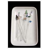 Murano Glass Animal Swizzle Sticks