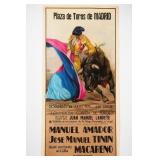 1970 Plaza de Toros de Madrid Bullfighting Poster
