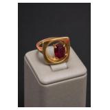 18KHGE Gold Ruby Ring, Size 5