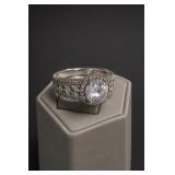 Sterling Silver Cubic Zirconia Halo Ring Size 7