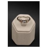 Sterling Silver & 12K Gold Heart Ring Size 8