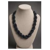Black Beaded Multi-Strand Necklace