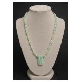 14K Gold Beaded Pendant Necklace