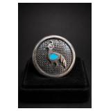 Sterling Silver Turquoise Roadrunner Brooch