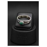 Sterling Silver Malachite Ring, Size 8