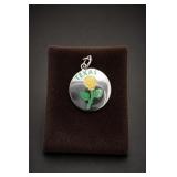 Sterling Silver Texas Yellow Rose Charm