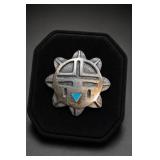 Sterling Silver Hopi Sunface Pin
