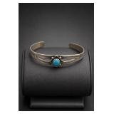 Sterling Silver Kids Turquoise Cuff Bracelet
