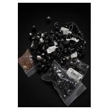 220g Chinese Crystal Black Faceted Bead Lot