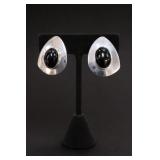 Sterling Silver Black Onyx Teardrop Earrings