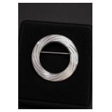 Sterling Silver Textured Circle Pin