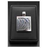 Silpada Sterling Silver Zebra Wavy Pendant 19.3g