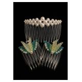 Fairy Wing Hair Combs & Pearl Hair Pins Set