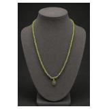 Sterling Silver Peridot Pendant Necklace As Is