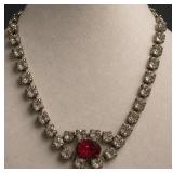 Vintage Red Rhinestone Bracelet
