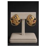 JJ Geometric Multi-Stone Earrings Pair