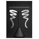 Sterling Silver Taxco Zigzag Earrings