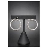 Sterling Silver Twisted Hoop Earrings