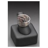 Sterling Silver Crossover Ring Size 10