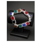 Sterling Silver Multi-Stone Bracelet 63g TW