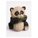 Artesania Rinconada Panda Figurine With Leaves