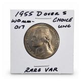 1955-D over S Jefferson Nickel, Choice UNC