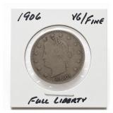 1906 Liberty Head V Nickel, VG/Fine