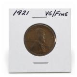 1921 Lincoln Wheat Cent, VG/Fine