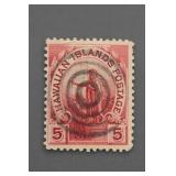 1894 Hawaii #76 5Â¢ Target Cancel Stamp
