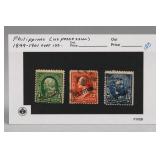 Three Philippines 1899-1901 Overprint Stamps