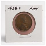 1928-S Lincoln Wheat Cent, Fine