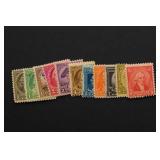 1932 United States Washington 1-9Â¢ Stamp Set