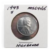 1943-S Lincoln Wheat Cent, MS64