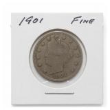 1901 Liberty Head V Nickel, Fine