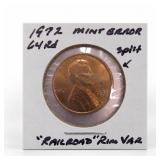 1972 Lincoln Memorial Cent Mint Error