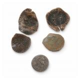 5-Piece Coin Group With Replica Denarius, 5g