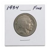 1934 Buffalo Nickel, Fine