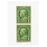 1927 US #632 Franklin 1-Cent Stamp Pair